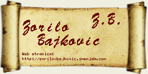 Zorilo Bajković vizit kartica
